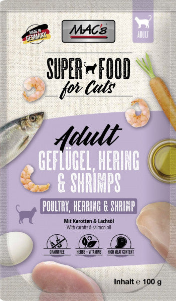 Mac's Cat Adult Geflügel, Hering & Shrimps