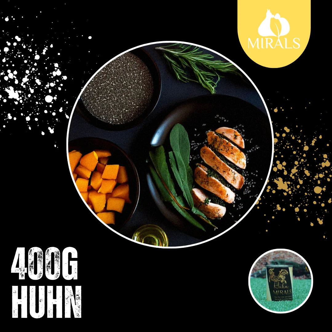MIRALS Zartes Huhn an Mangold-Karotten-Stampf mit Mango-Himbeer-Chutney