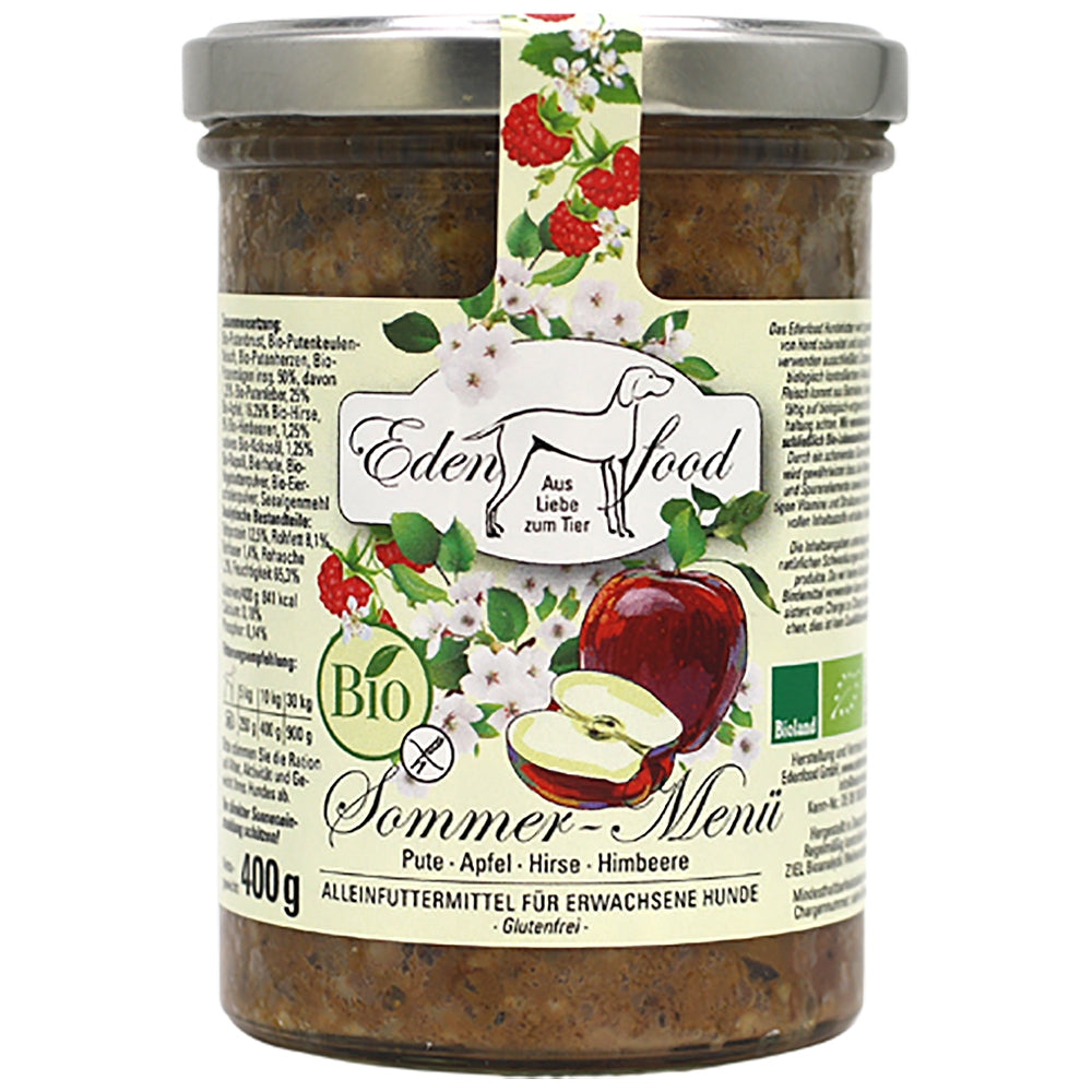 Edenfood Dog Bio-Menü Sommer Pute, Apfel, Hirse & Himbeere