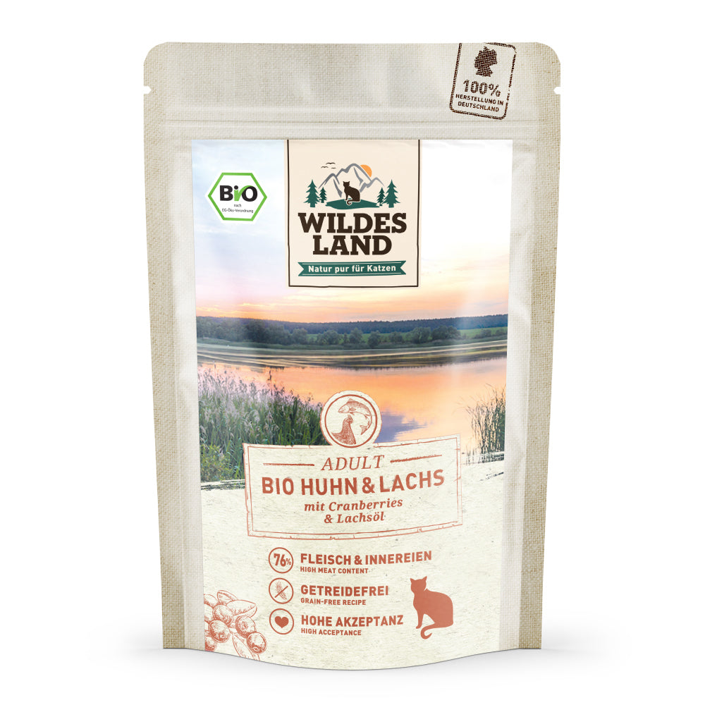 Wildes Land : Bio Poulet et Saumon avec Canneberges