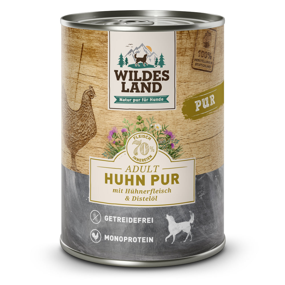 Wildes Land : Poulet PUR avec huile de carthame (Chien)