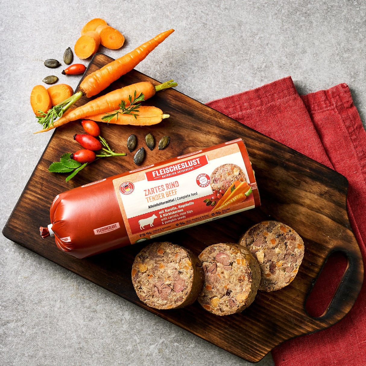 Fleischeslust Classic Rindermenü mit Pastinake, Haselnuss & Seealge