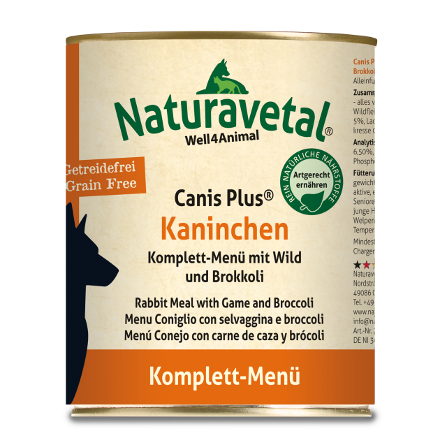 Naturavetal : Menu Complet Lapin Canis Plus