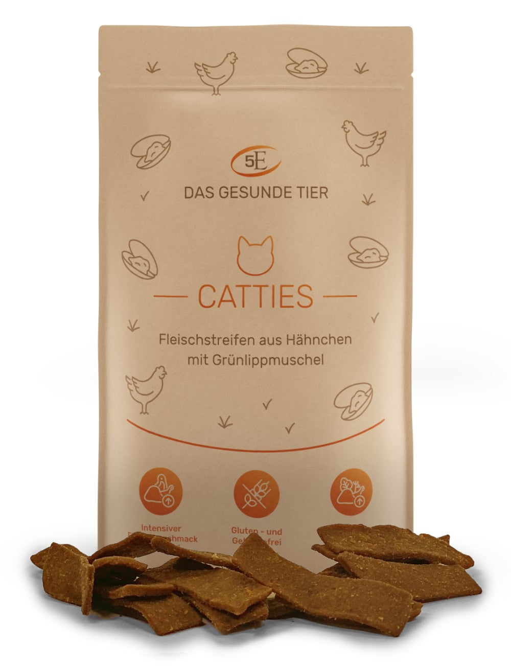 5 Elemente : Snacks Catties Lamelles Poulet