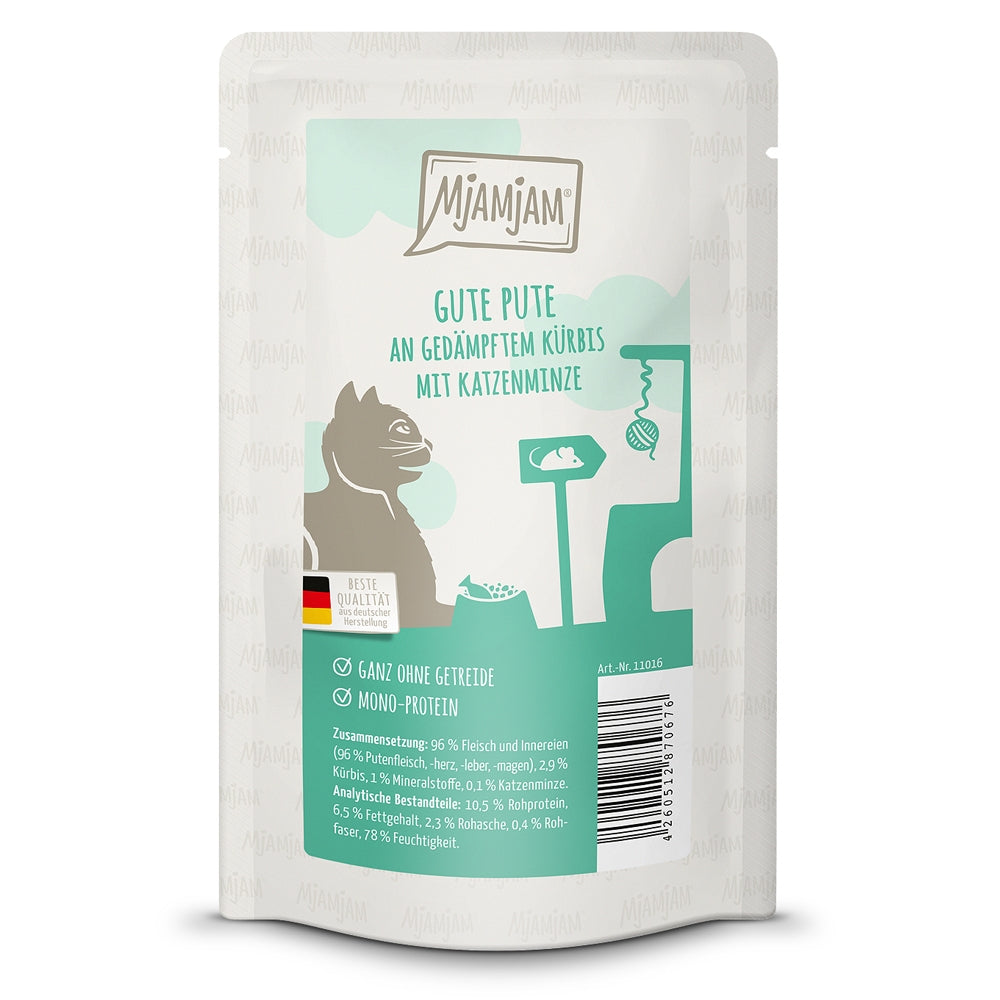 MjAMjAM : Pâtée Chat Sachet Bonne Dinde & Potiron cuit à la vapeur