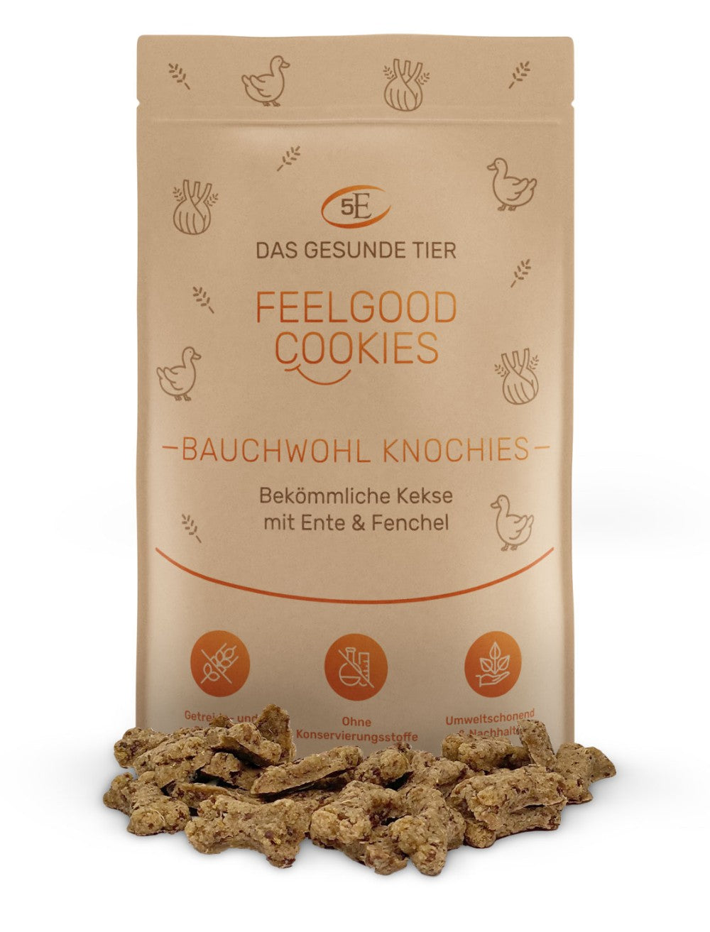 Das Gesunde Tier BAUCHWOHL KNOCHIES Feelgood Cookies mit Ente & Fenchel - 200 g