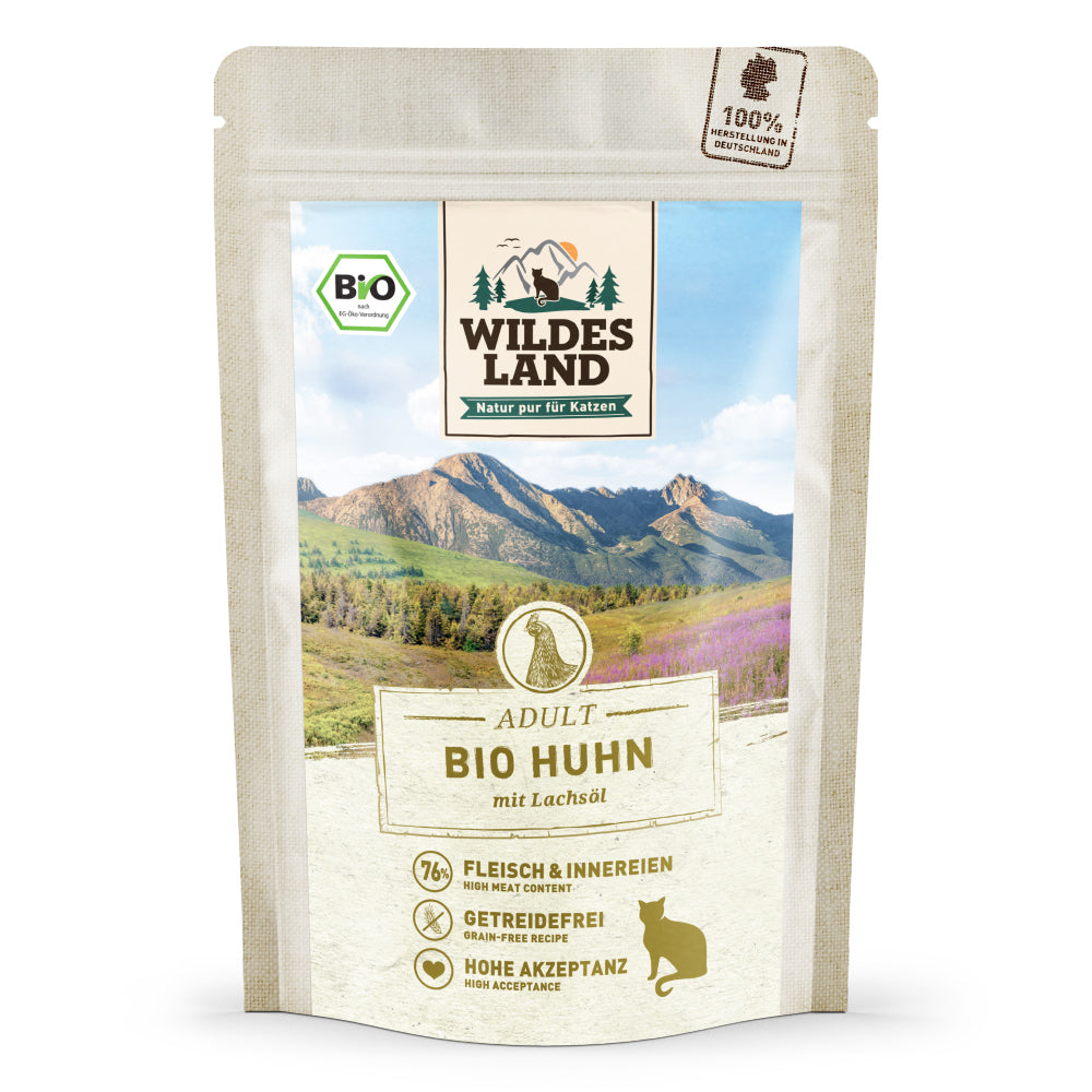 Wildes Land : Bio Poulet PUR avec huile de saumon