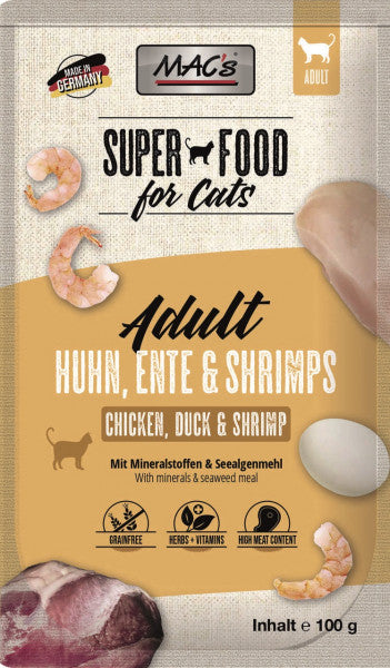 Mac's Cat Pouchpack Poulet, Canard & Crevettes