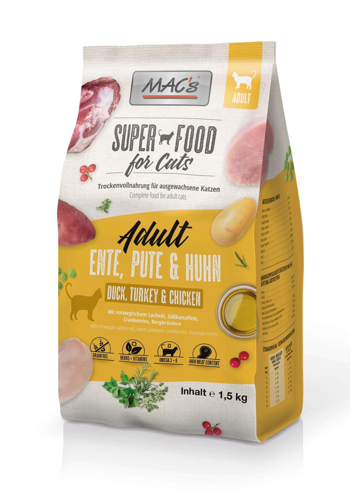 Mac's Cat Adult Canard, Dinde & Poulet