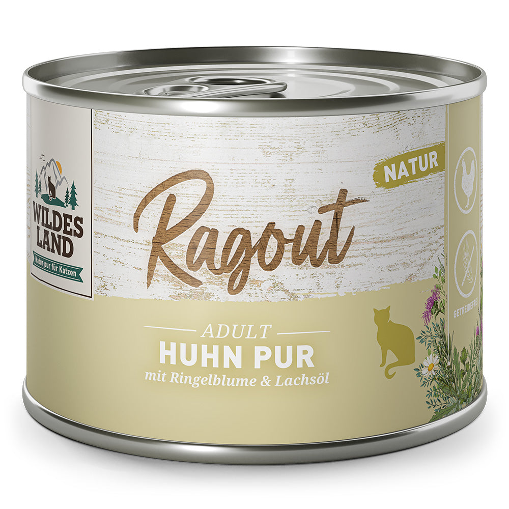 Wildes Land Ragout Huhn Pur mit Ringelblume & Lachsöl