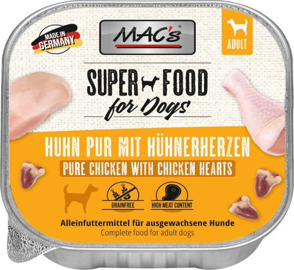 Mac's Hund Huhn Pur & Geflügelherzen