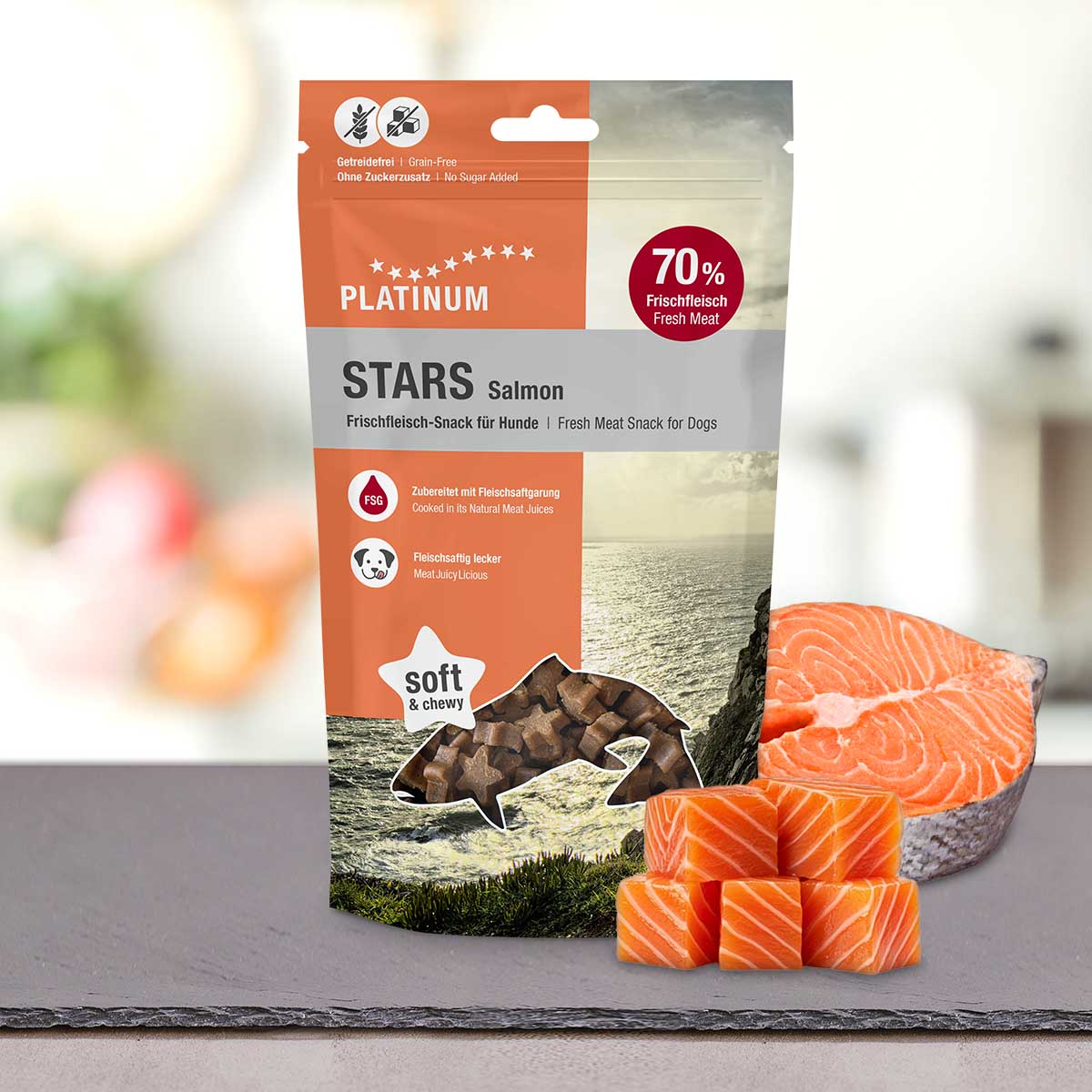 Platinum Stars Salmon Dog Snack 185 g